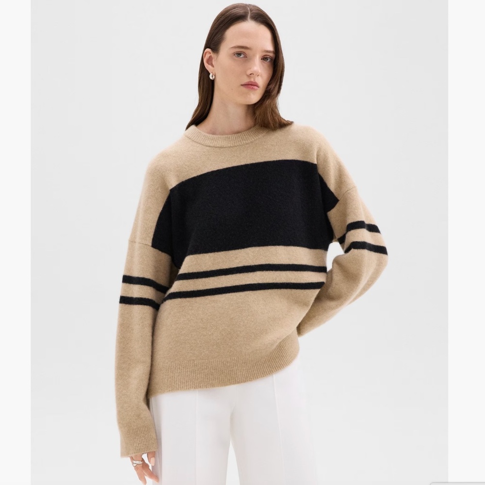 Theory Colorblock Sweater in Astor Wool